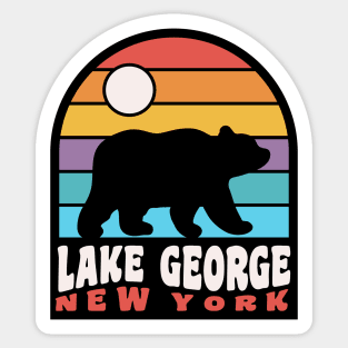 Lake George New York Adirondack Mountains Bear Badge Sticker